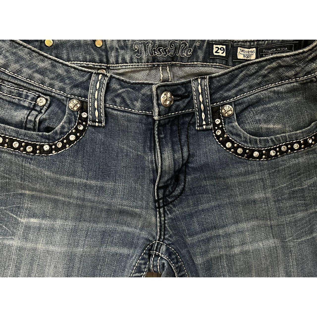 Miss Me Black Embellished Bootcut Jeans... - Depop