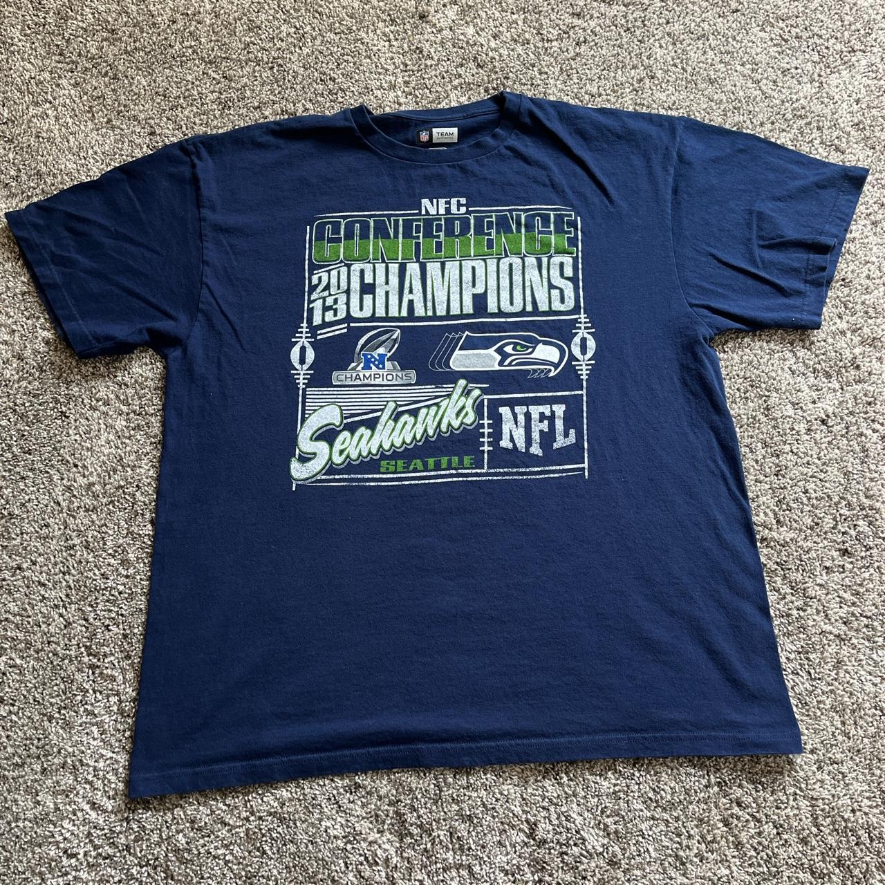 NFL Seattle Seahawks Polo Shirt - SIZE XL - Blue - Depop