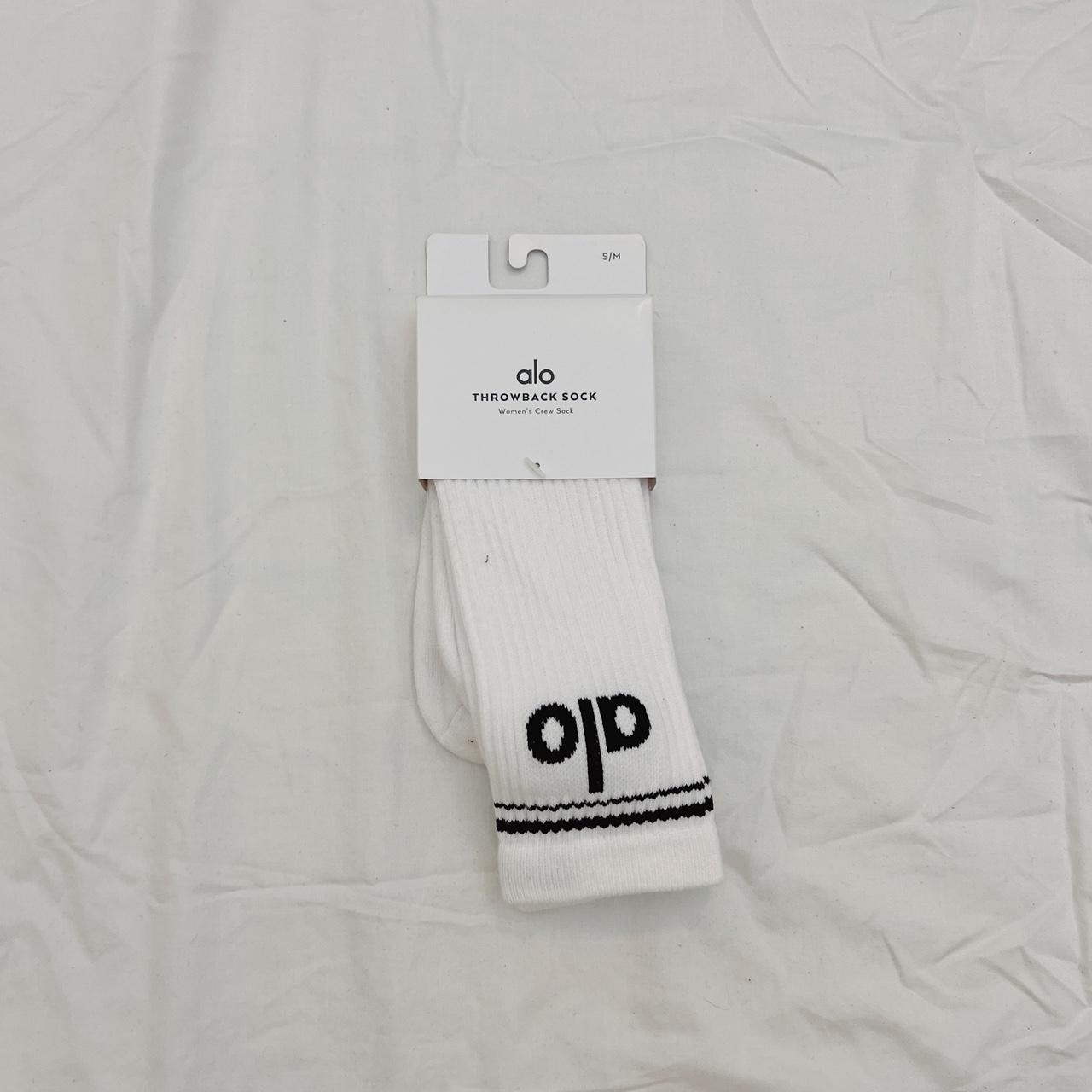 Alo Yoga Women's White and Black Footwear Depop