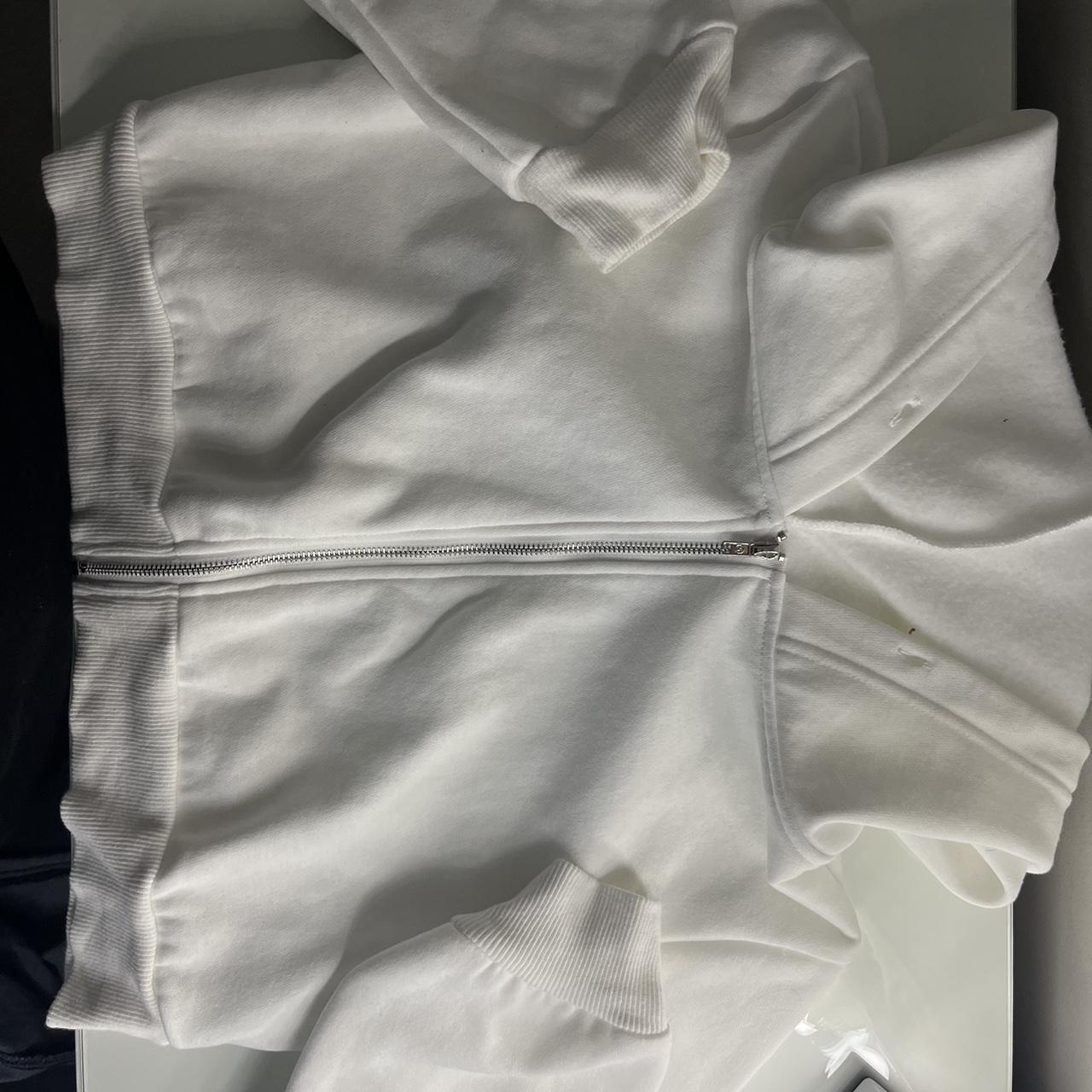 White SHEIN cropped zip up - Depop