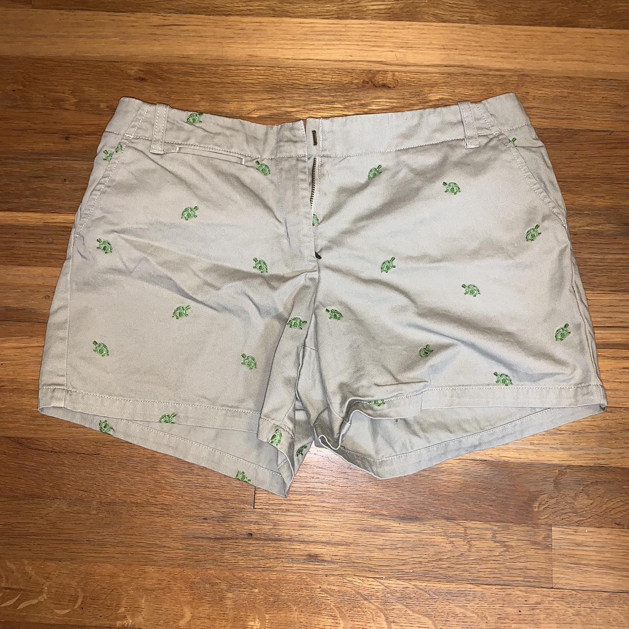 J Crew Womens Green And Tan Shorts Depop