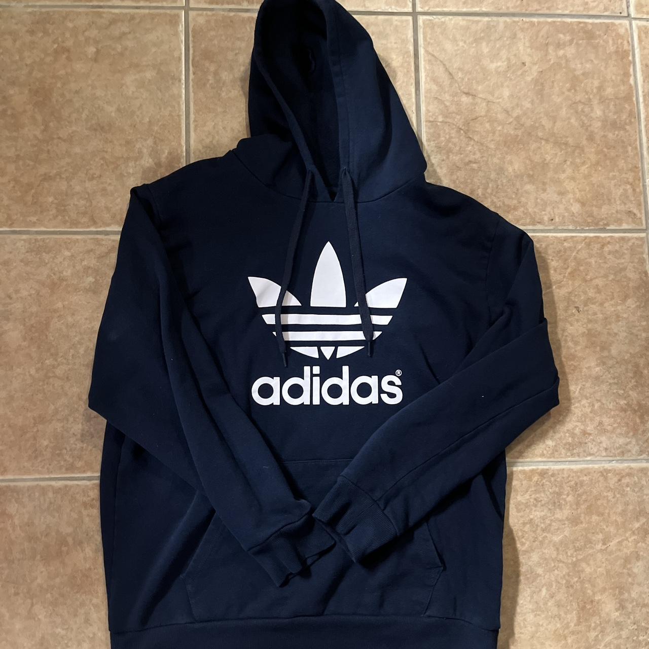 navy blue adidas hoodie #balenciaga #kanye #opium - Depop