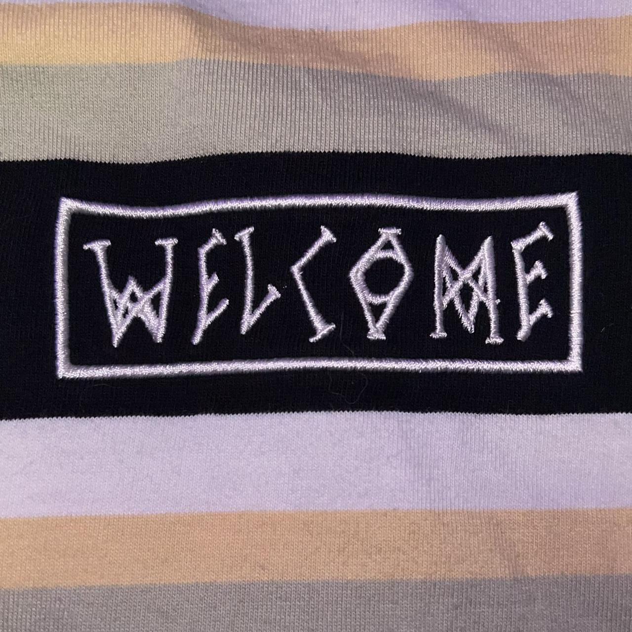 Welcome Medius Black & Tan Stripe Tee Worn 3... - Depop