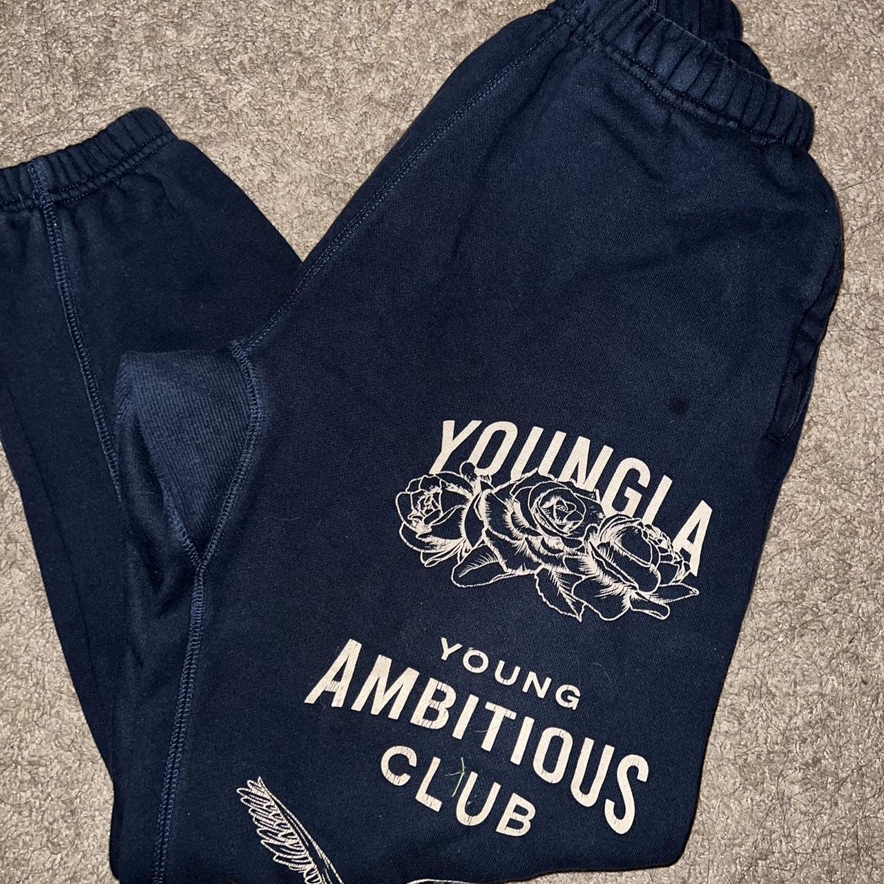 YOUNGLA IMMORTAL JOGGERS navy top sz M