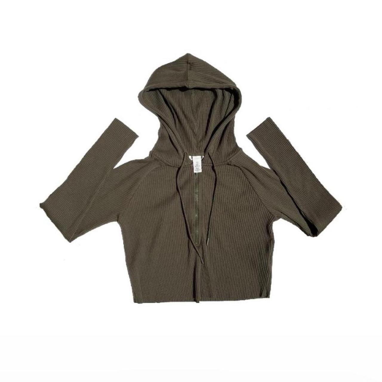 H&m olive green online hoodie