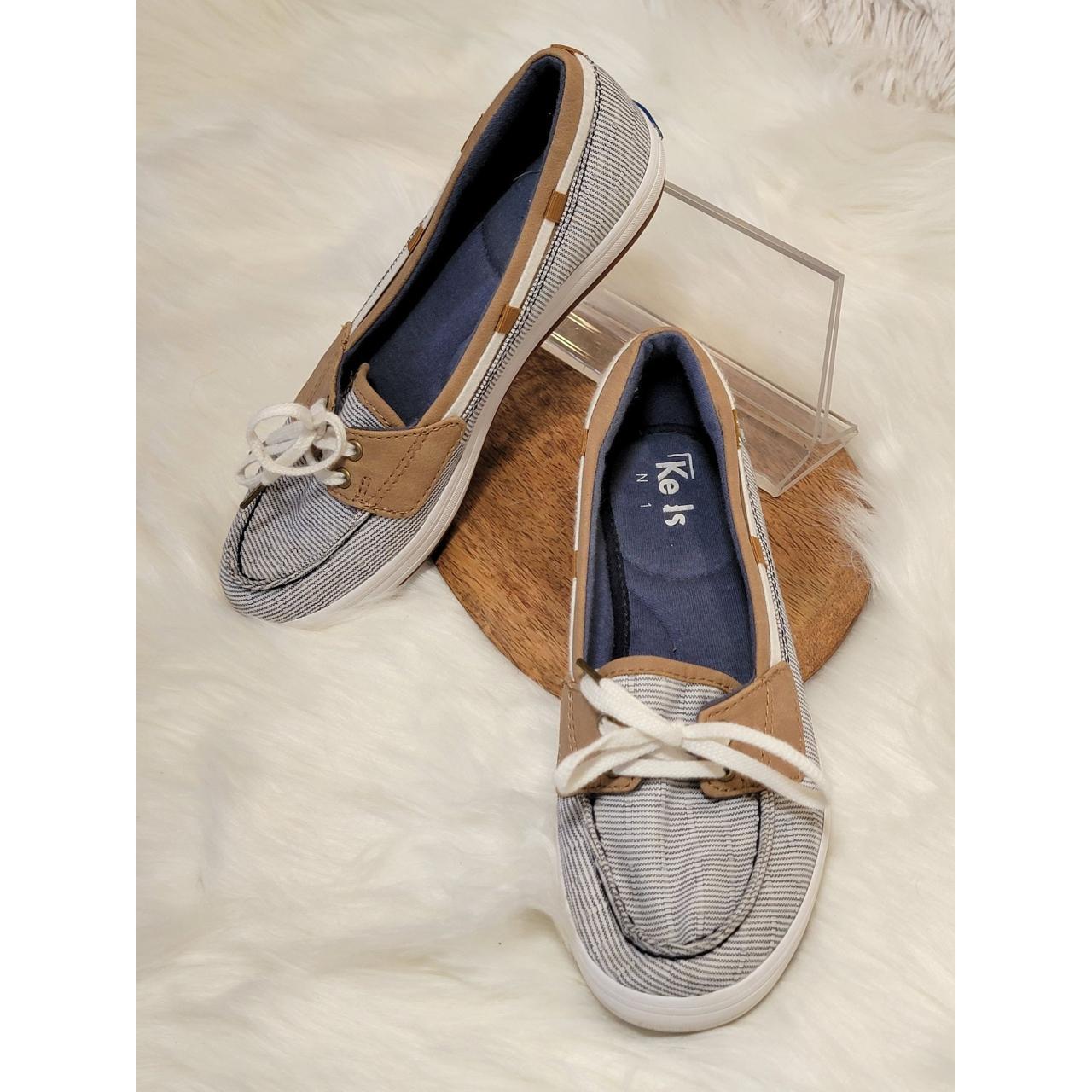 Keds Womens Nautical Blue Stripe Slip on Depop