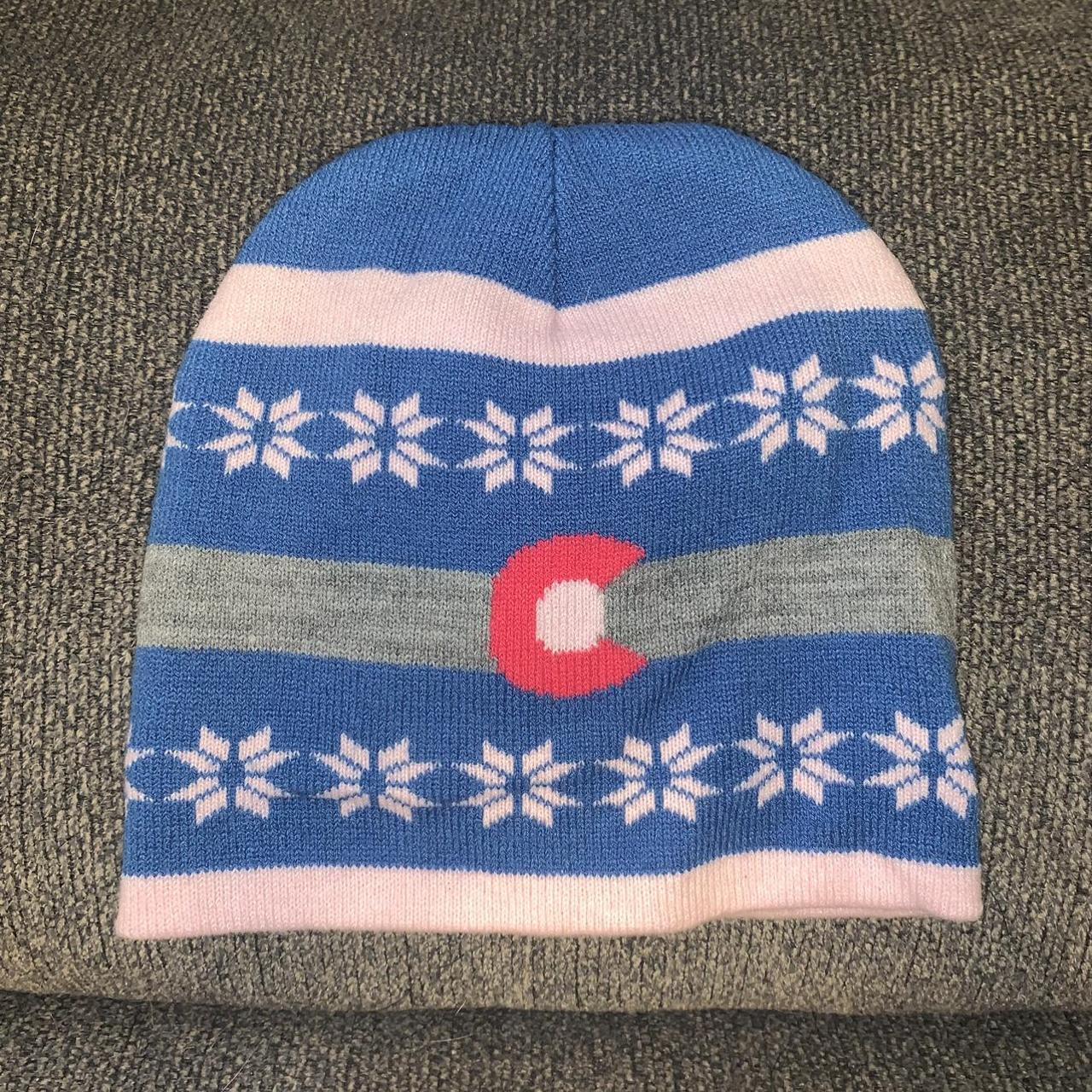 Women's Pink and Blue Hat Depop