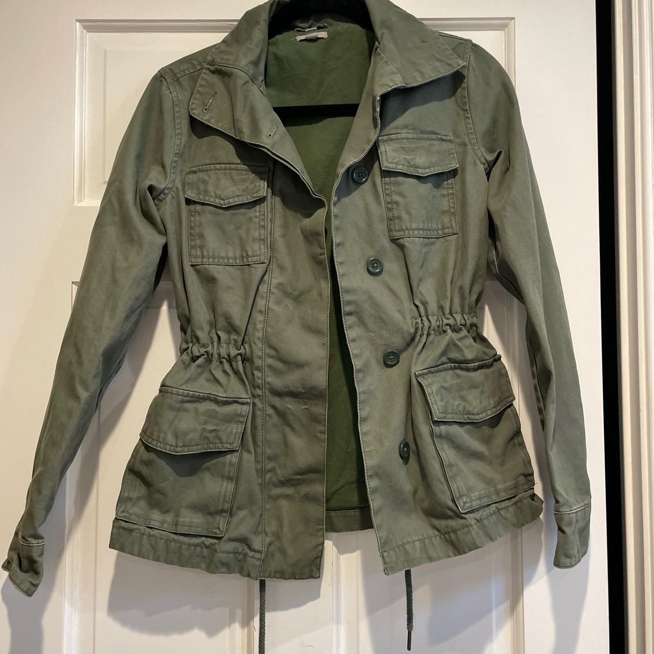 Army green denim jacket! - Depop