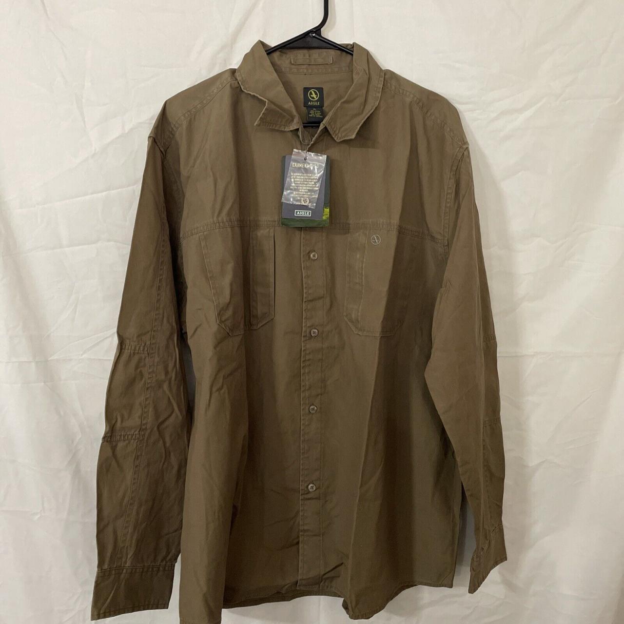 Mens Aigle Hunting Shooting Button Up Shirt Cotton... Depop