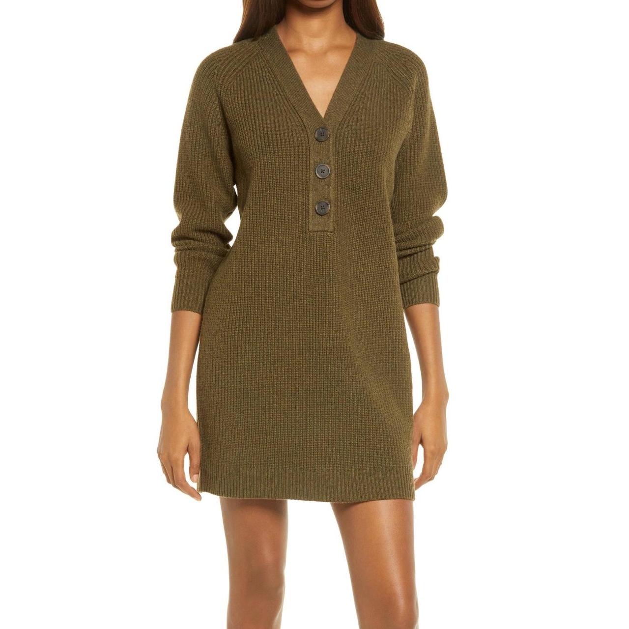 Madewell Women's Khaki Dress Depop