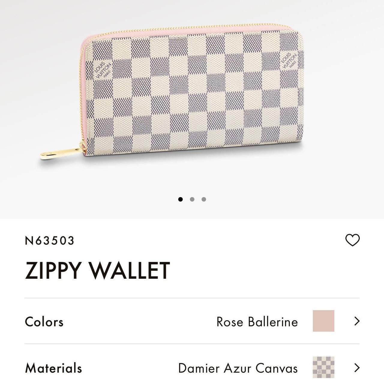 Louis Vuitton Damier Azur Zippy Wallet Rose Ballerine Pink
