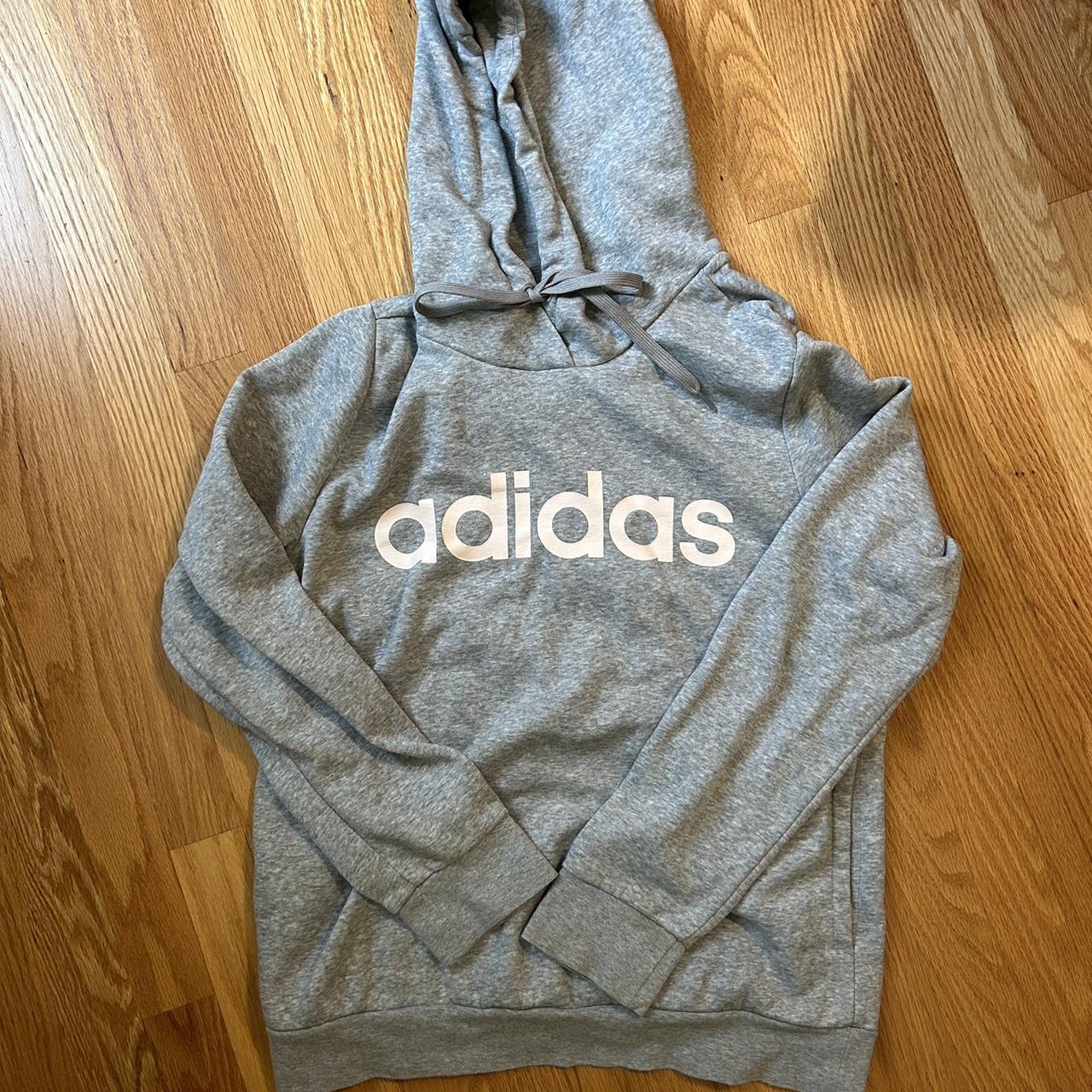 Gray and pink adidas hot sale hoodie