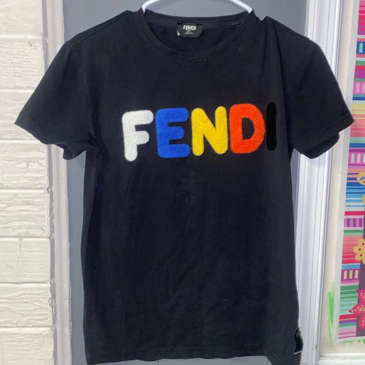 Vintage fendi shirt worn once size small has fuzzy... - Depop