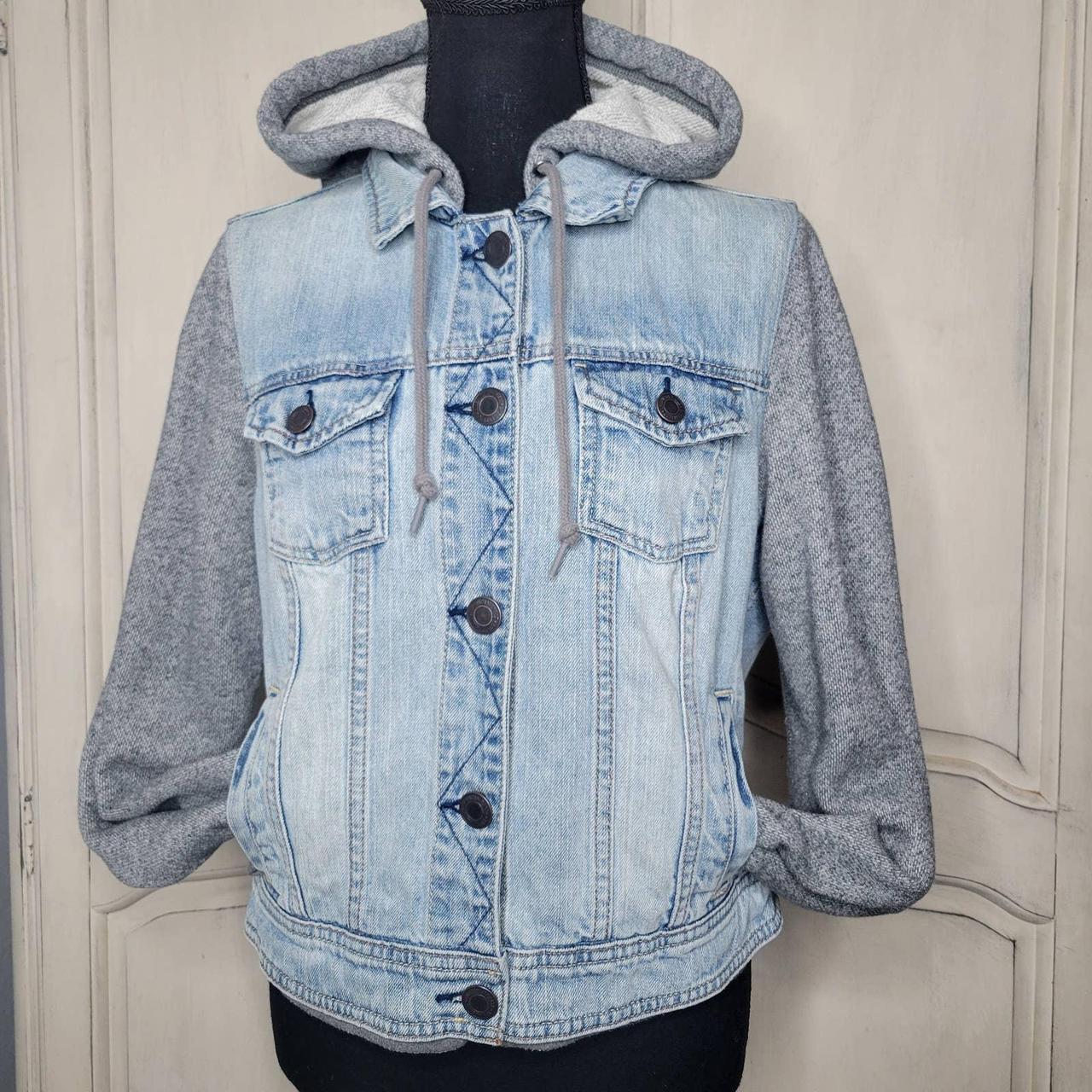 American eagle outfitters best sale hooded denim jacket womens