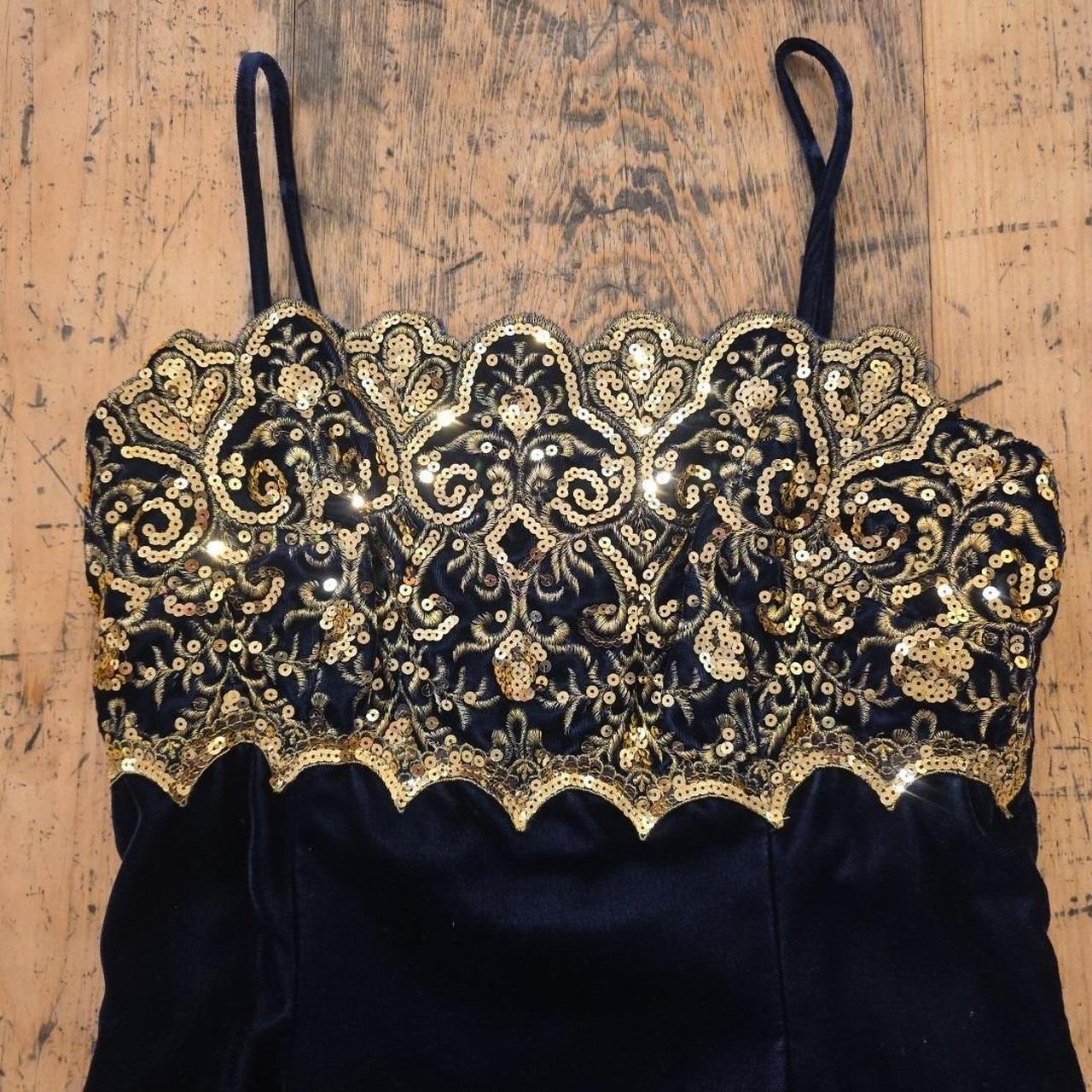 Gunne Sax Women's A-line Dress - Blue/Gold - 14 –… - image 4