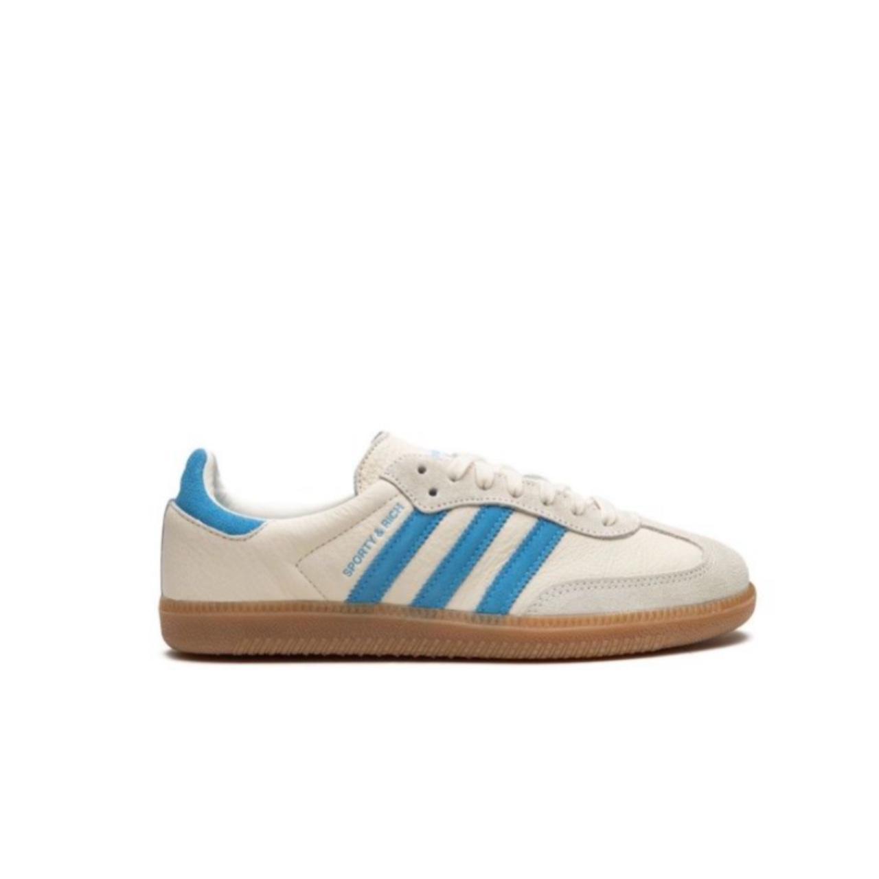 Sporty&Rich Adidas Samba in Blue White size UK4,... - Depop
