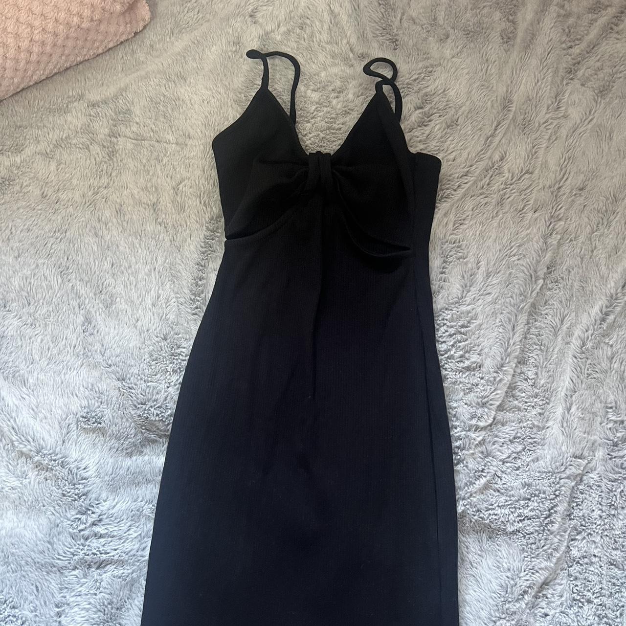 Primark black cut out dress worn once size 6... - Depop