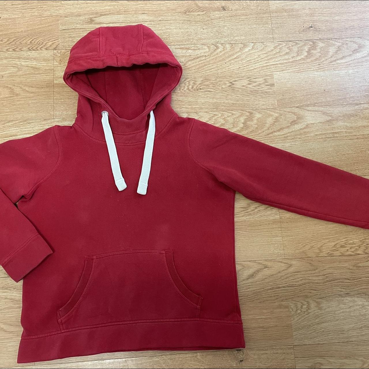 Next Woman’s Red Hoodie Size 10 White Neck... - Depop