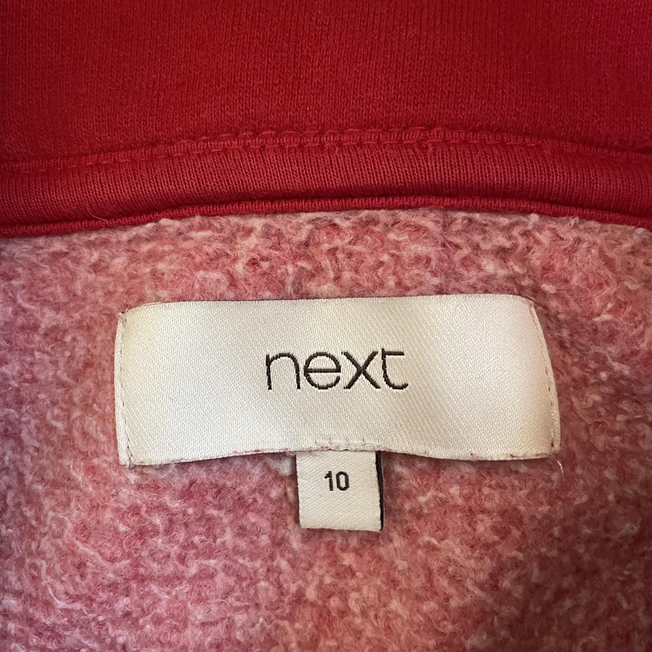 Next Woman’s Red Hoodie Size 10 White Neck... - Depop