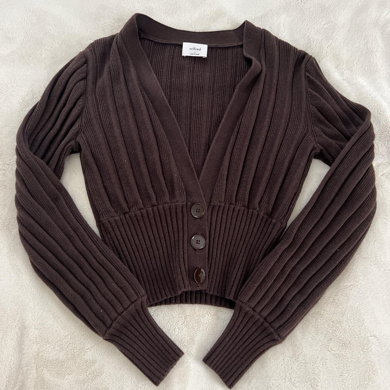 Aritzia // Black Ribbed Plunge Front Cardigan – VSP Consignment