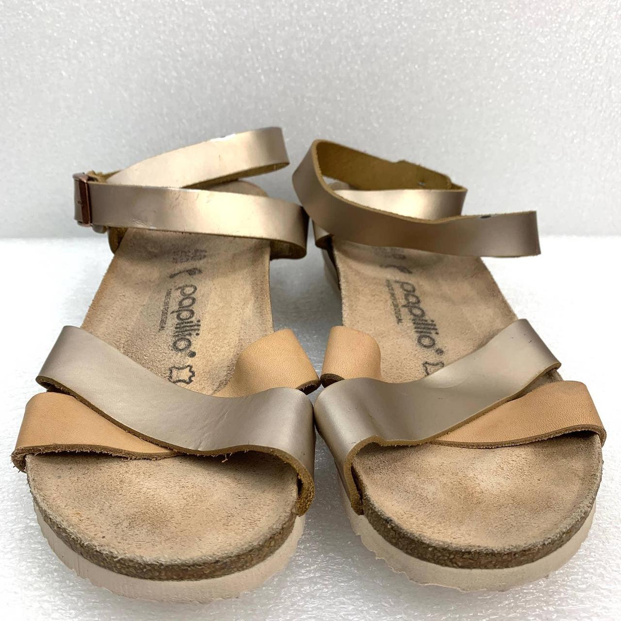 Women's Gold and Cream Slides | Depop