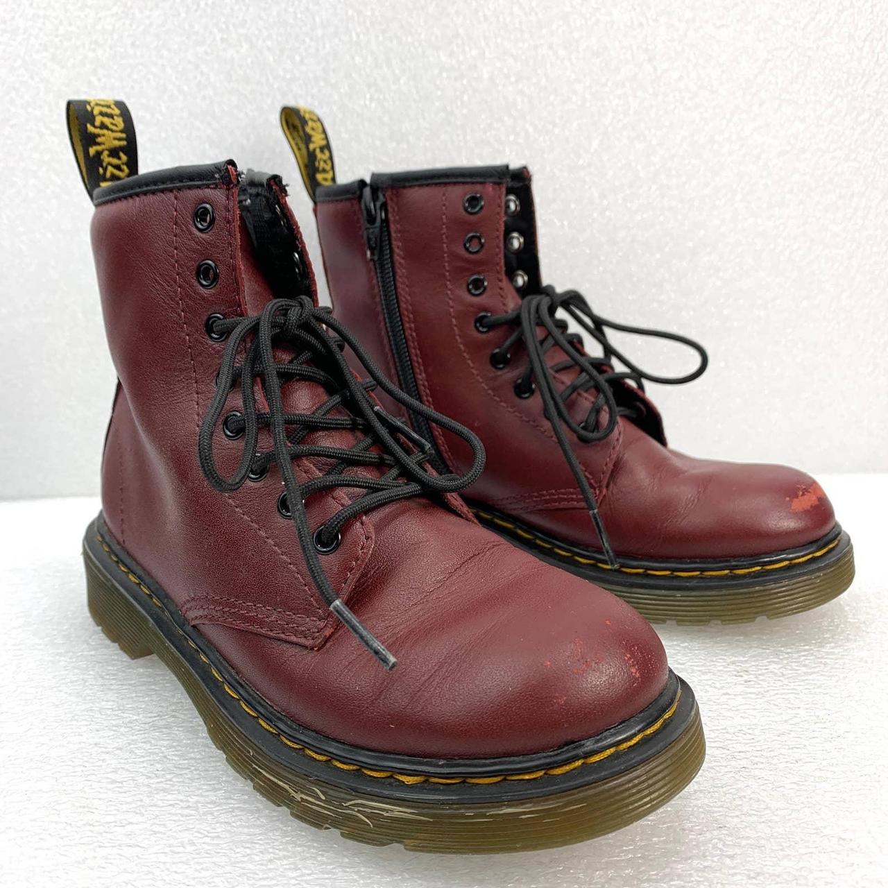 Dr.Marten 1460 Matte Leather Boot in Burgundy /... - Depop