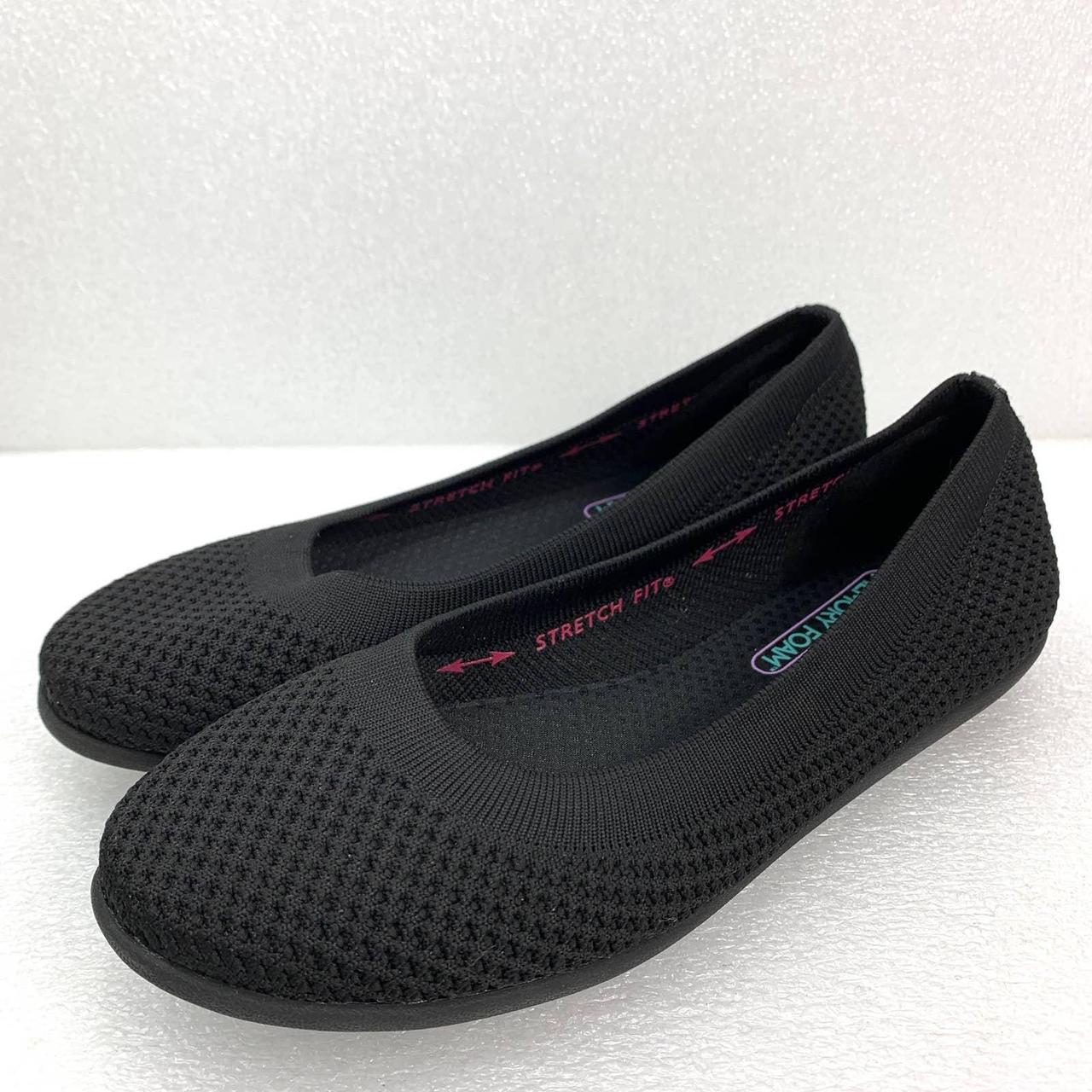 SKECHERS Cleo Sport Flat Shoes in Solid Black Size... - Depop