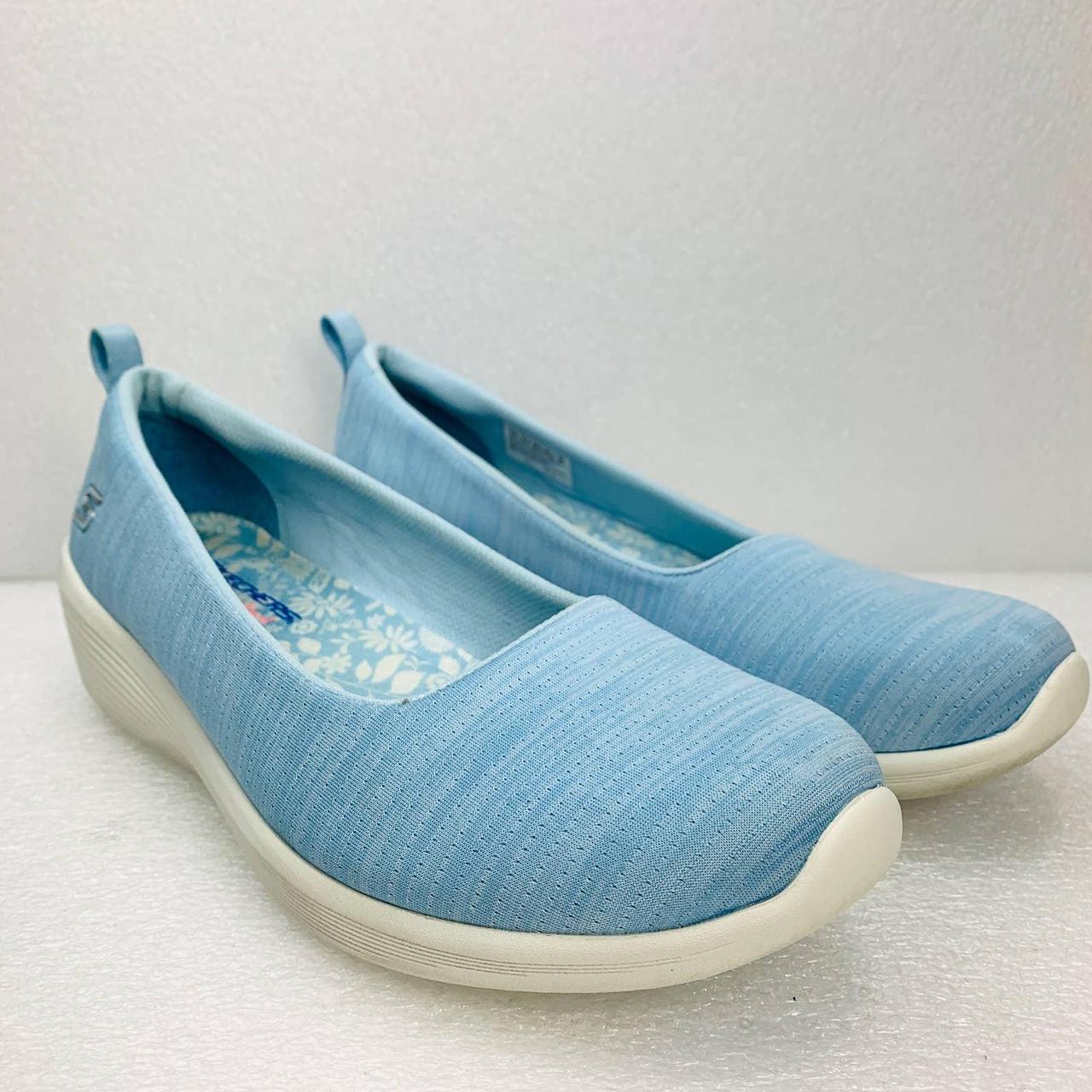 Skechers Sport Slip-On Sneaker in Light Blue / Baby... - Depop