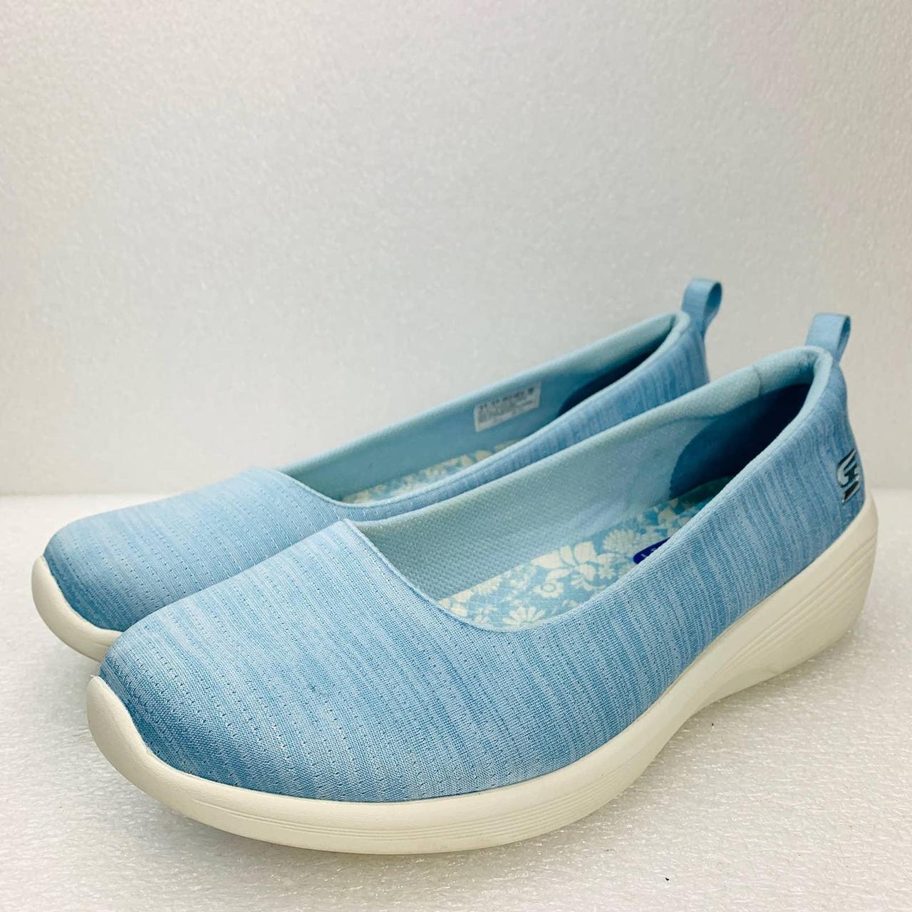 Skechers Sport Slip-On Sneaker in Light Blue / Baby... - Depop