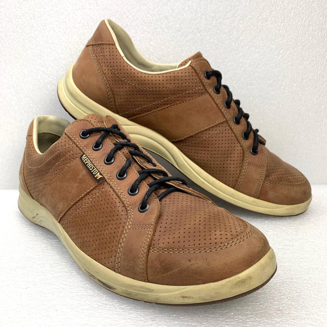 Mephisto Genuine Leather Sneaker in Brown / Tan Size... - Depop