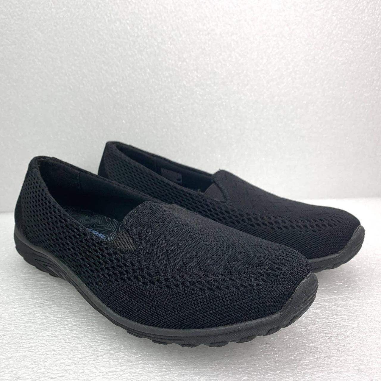 Skechers Knit Slip-on Sneaker in Solid Black Size... - Depop