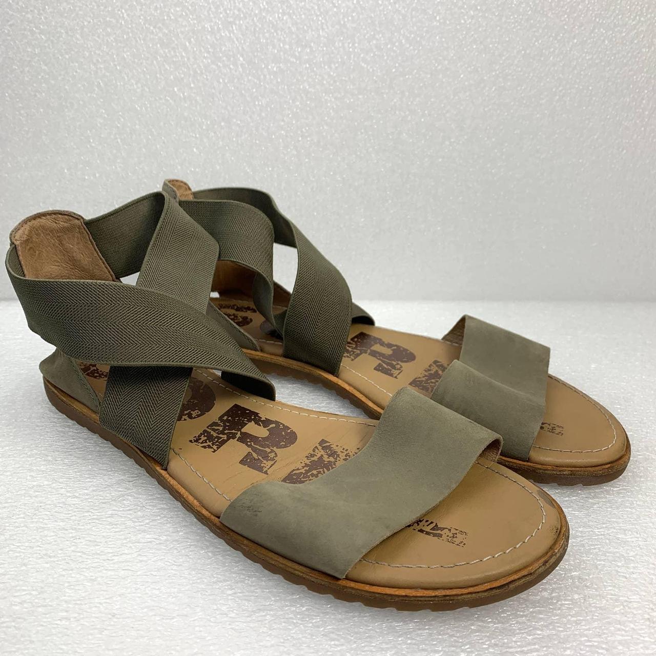 Olive green flat sandals on sale