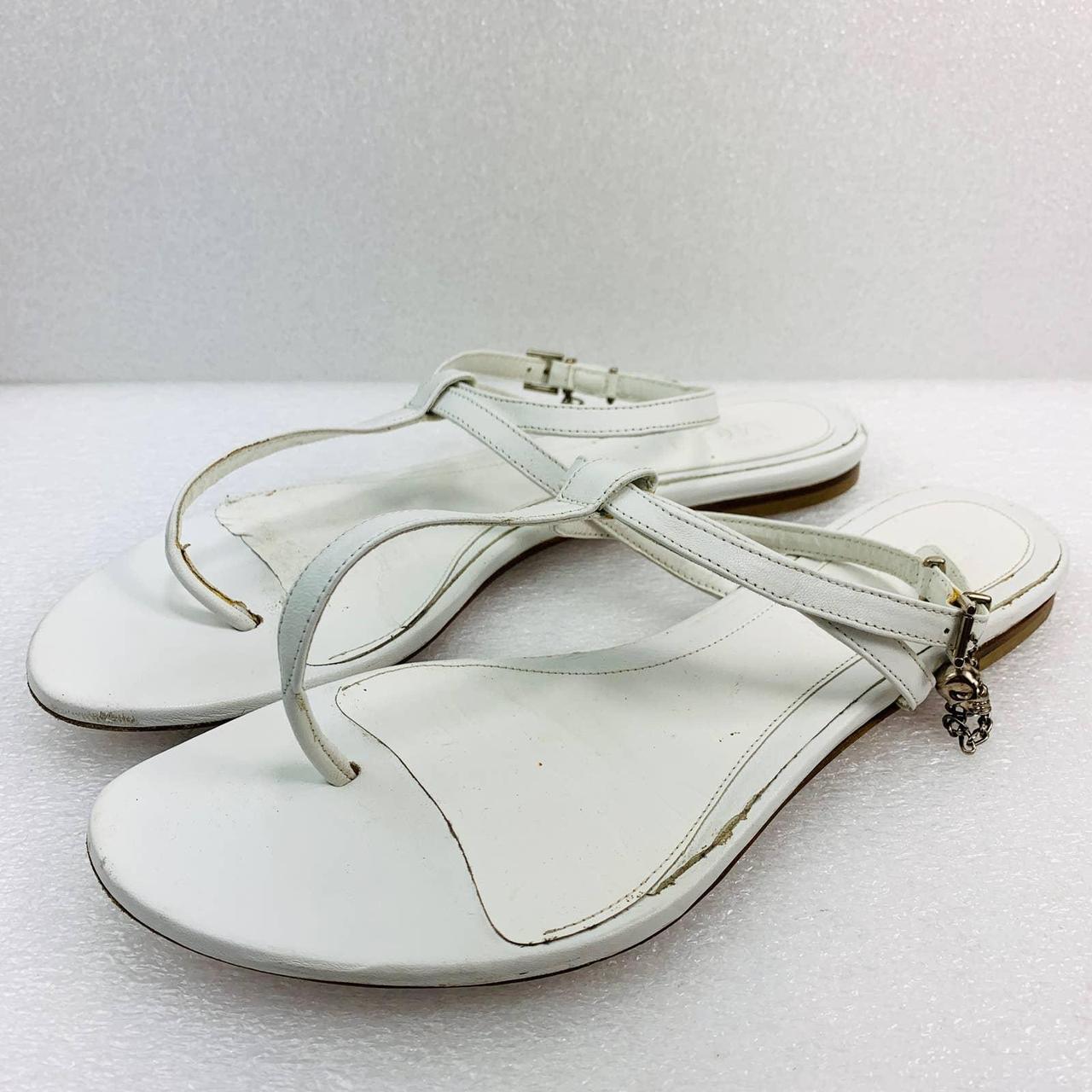 Alexander McQueen White Skull Leather Thong Sandal... - Depop