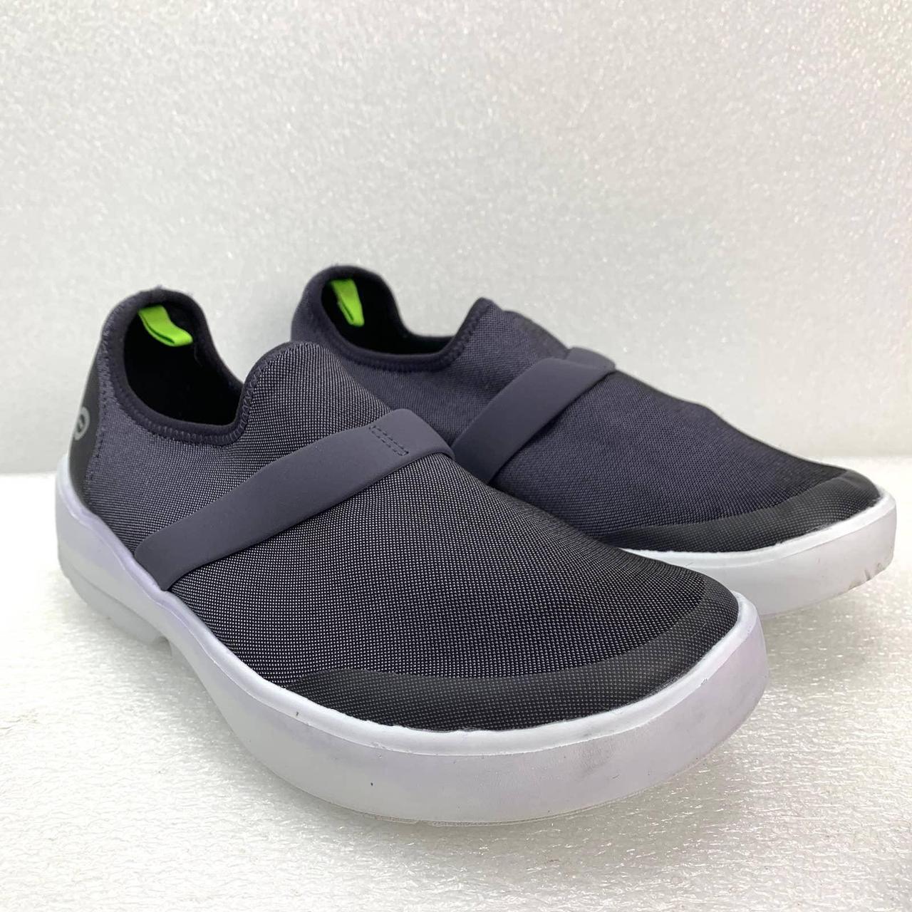 OOFOS OOMG Fibre Low Slip on Shoes in Gray Blue Depop