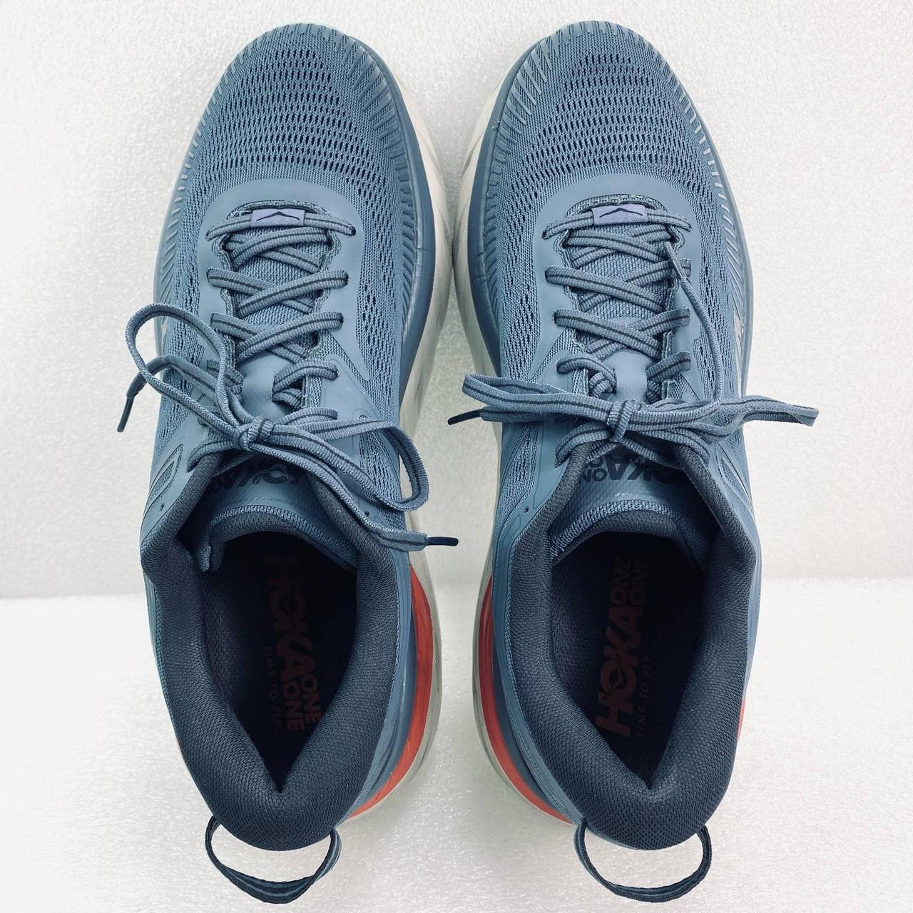 HOKA One One Bondi 7 Running Shoes in Metal Blue /... - Depop