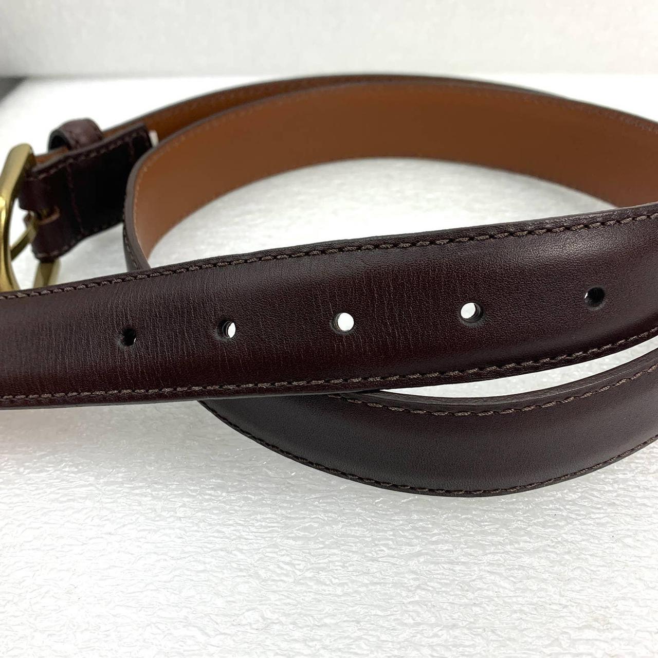 L.L.Bean Leather Dress Belt in Chocolate Brown /... - Depop