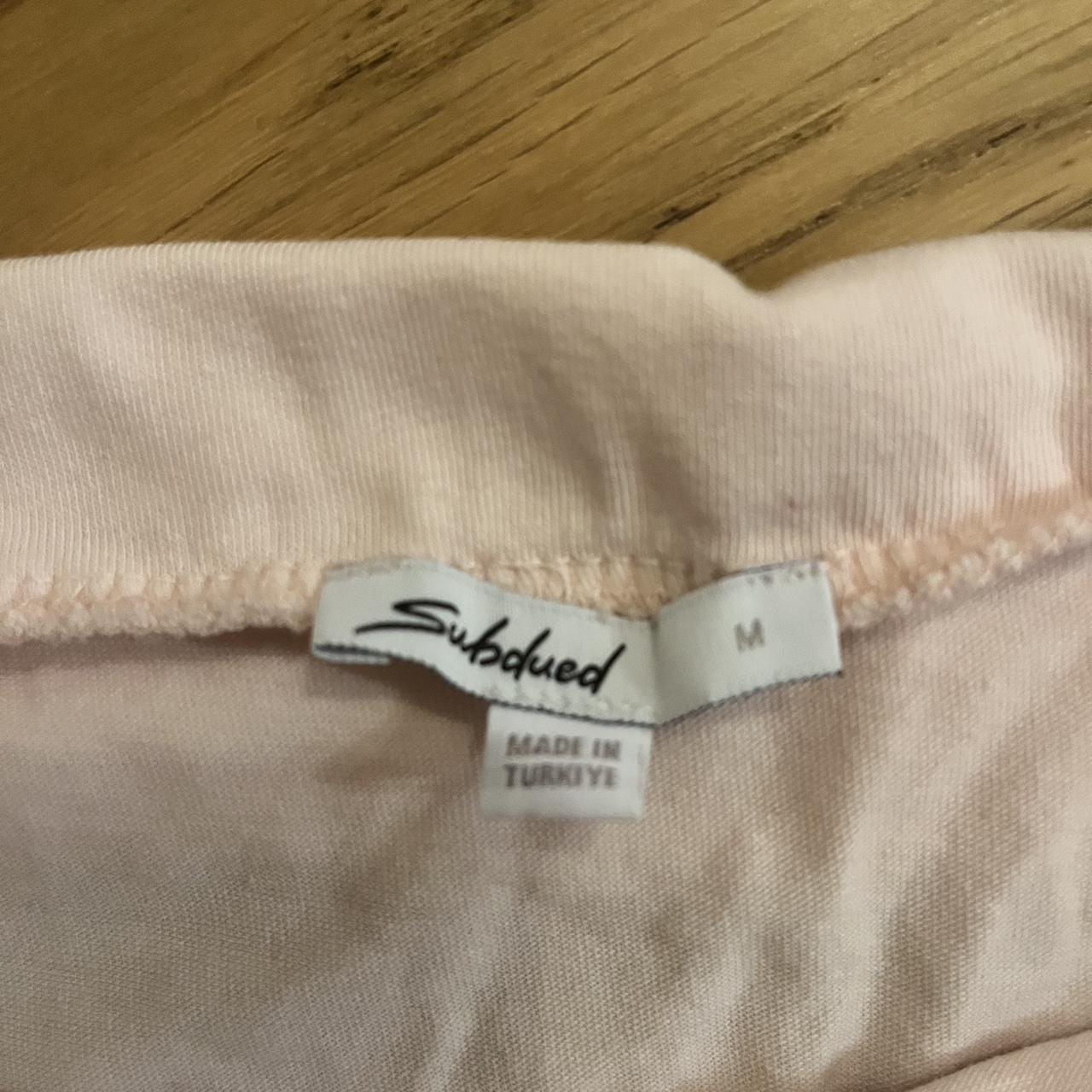 subdued baby pink off shoulder top size medium worn... - Depop