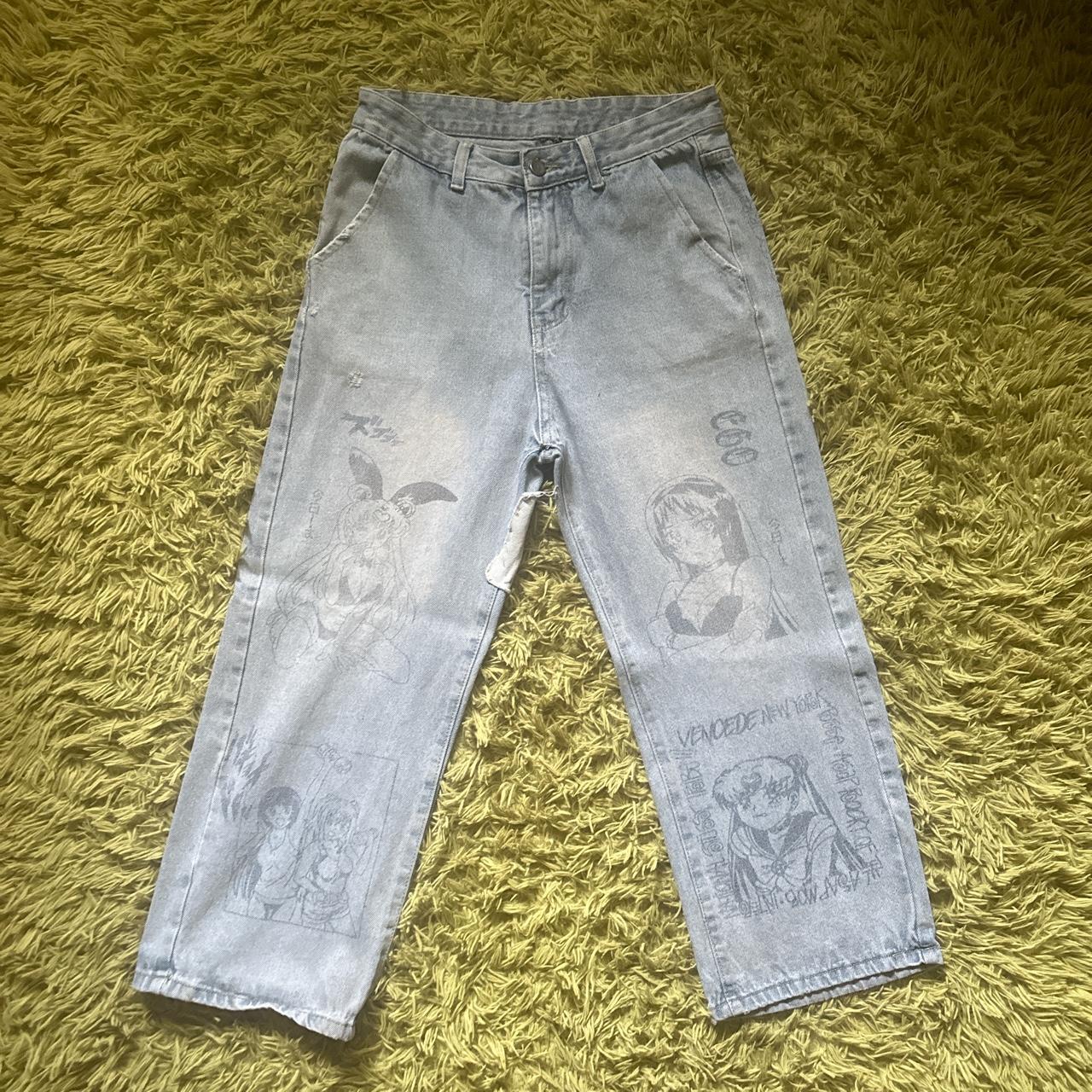 hand made (painted) jjk pants 36x29 - Depop
