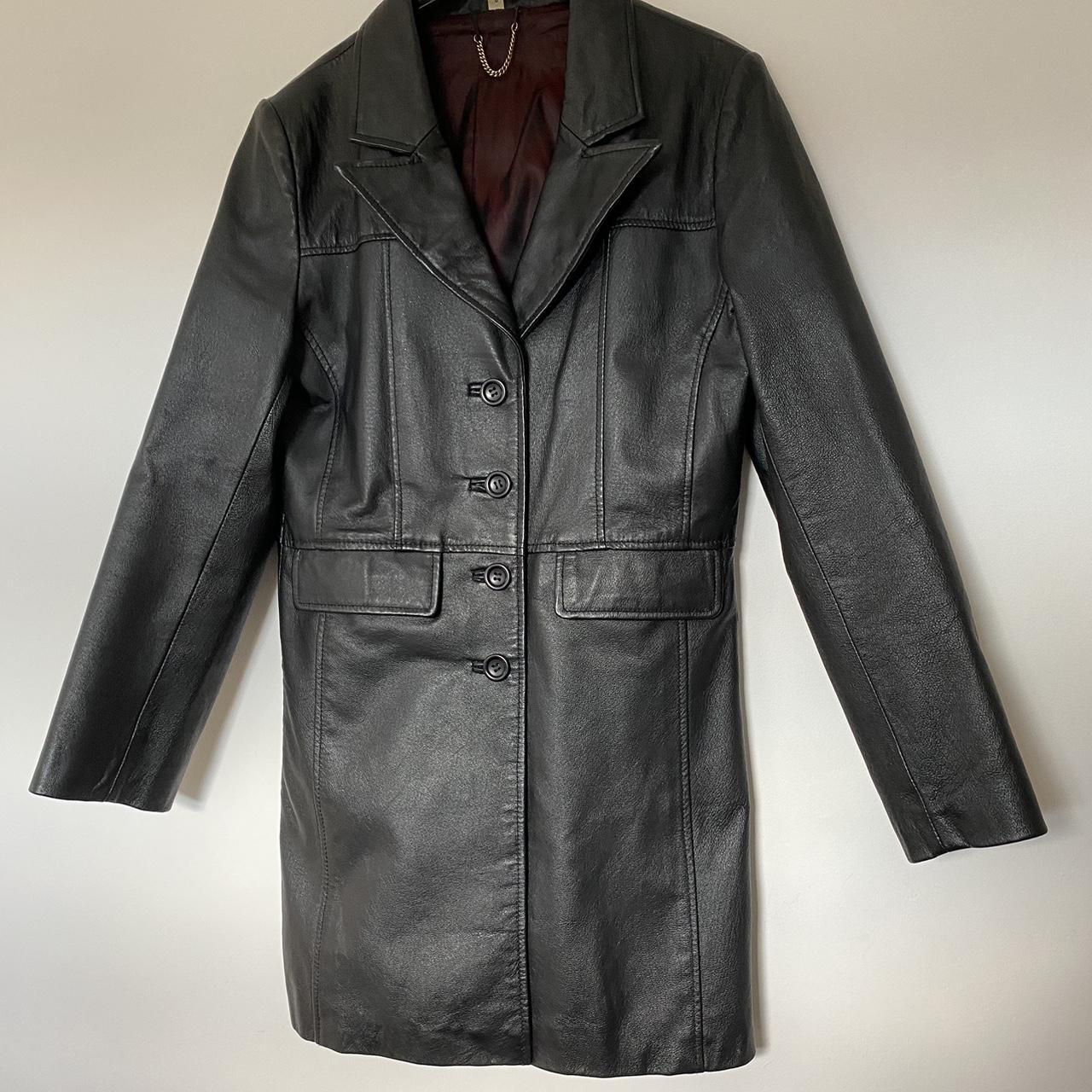 Real leather vintage trench coat. Fully lined.... - Depop