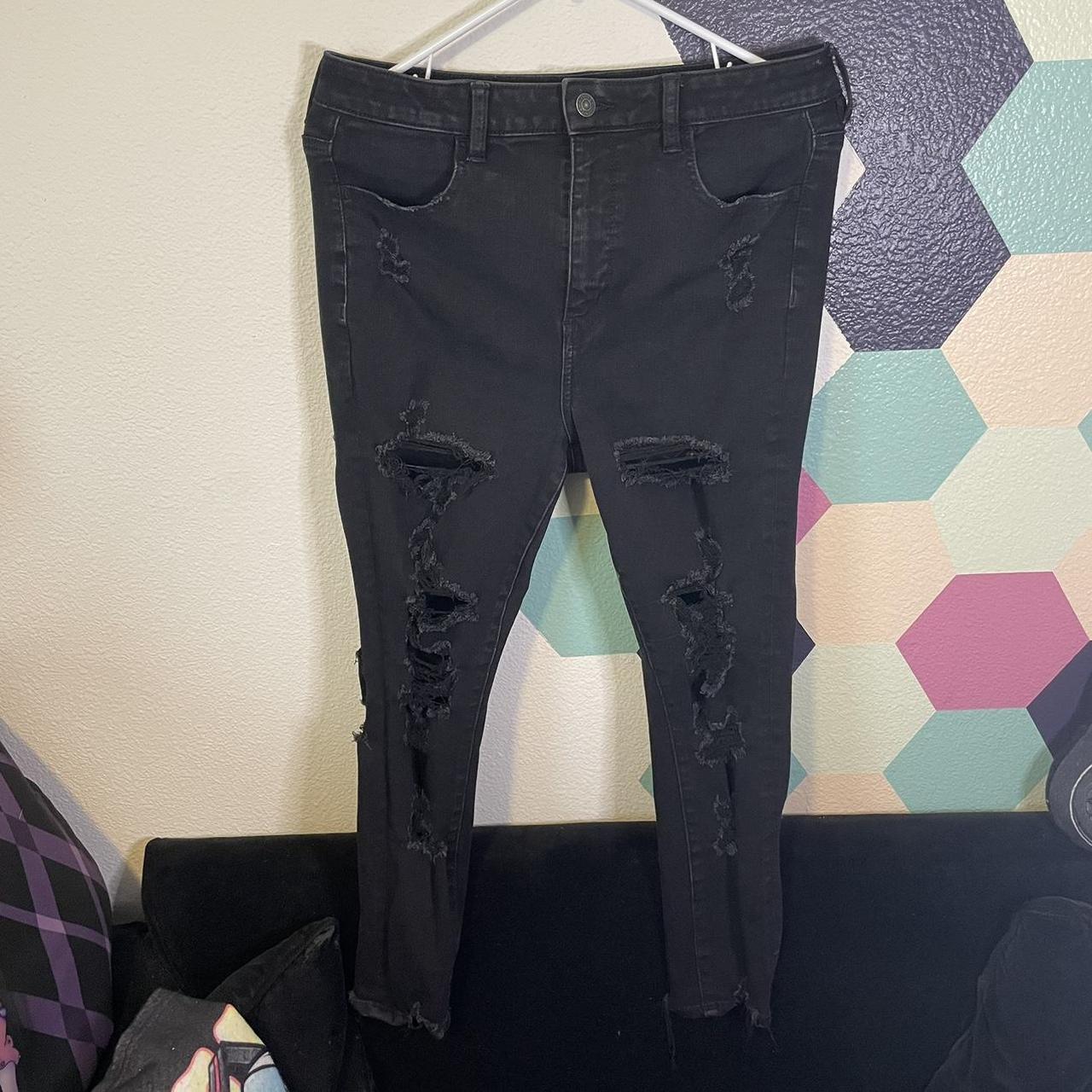 American Eagle Outfitters Women's Black Jeans Depop