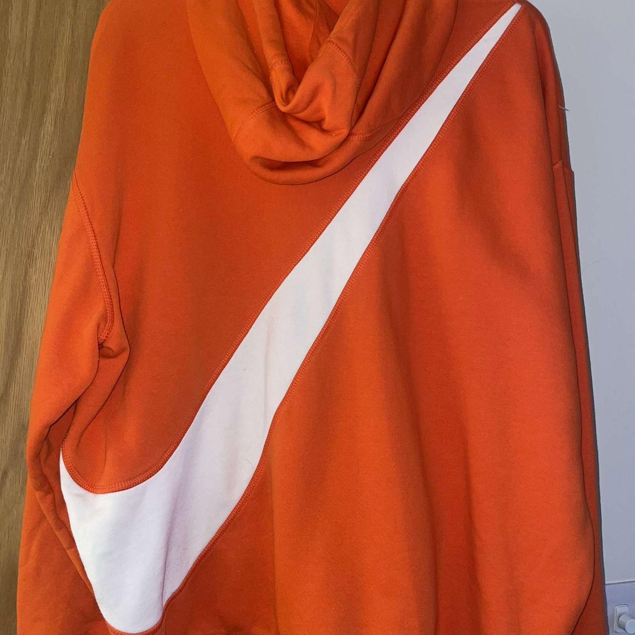 Nike Men's White and Orange Hoodie Depop