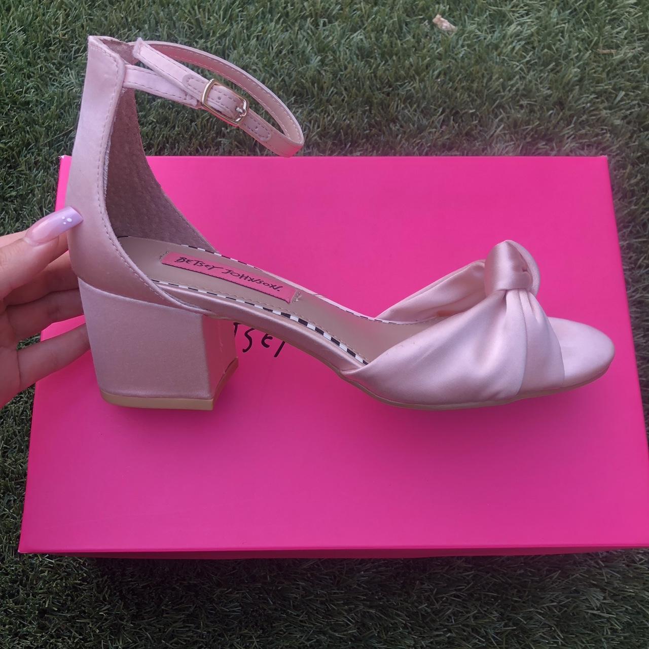 Betsy Johnson Blush Pink Kitten Heel Sandals NEW,... Depop