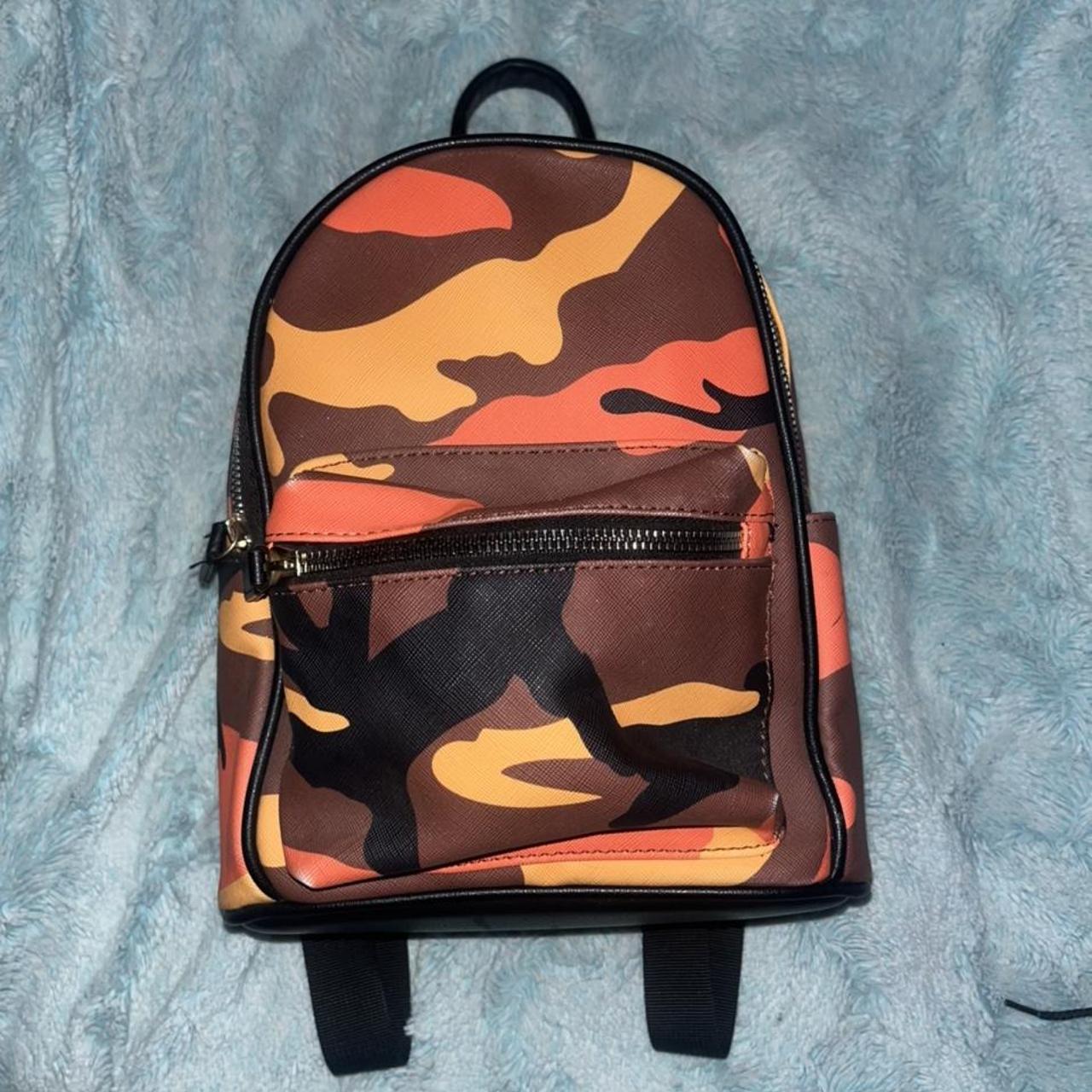 ORANGE CAMO MINI BACKPACK likedreams sorella. Depop