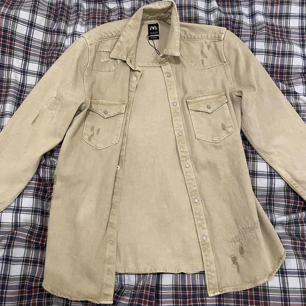 Zara Men's Cream Jacket Depop