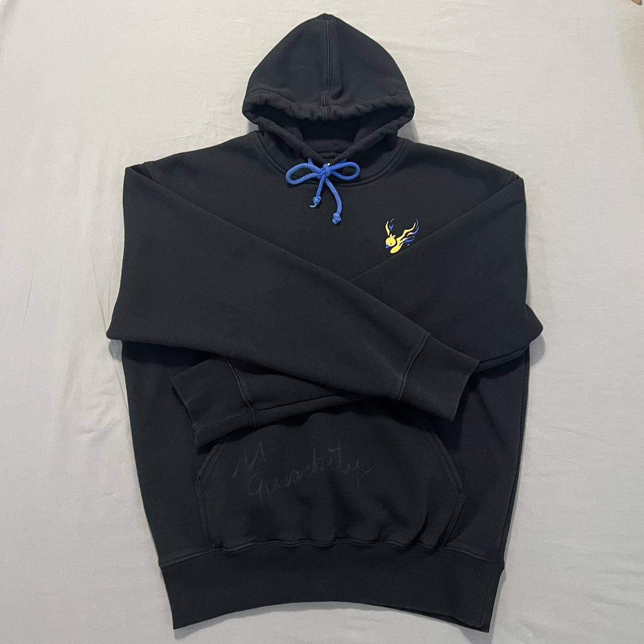 quackity *SIGNED* blue phoenix duck hoodie size... - Depop