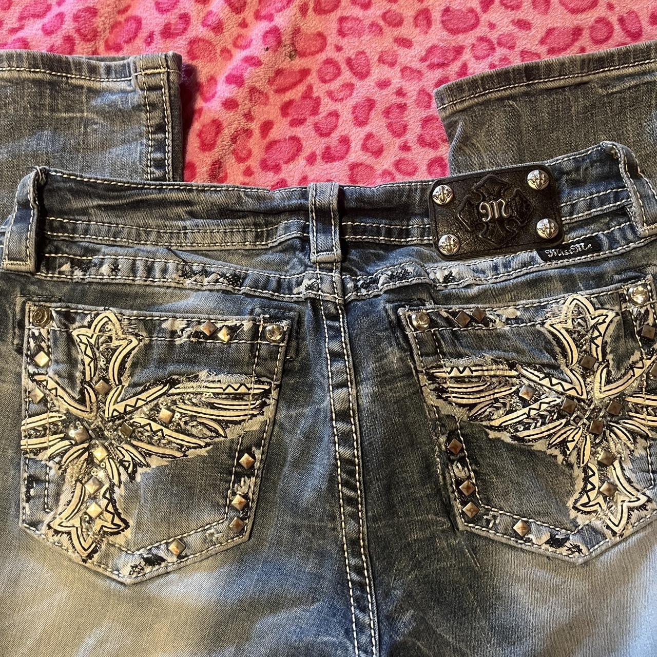 Jeans A Vita Firmati Miss Me 26 Tasche Con Cuciture In Strass - Foto 8