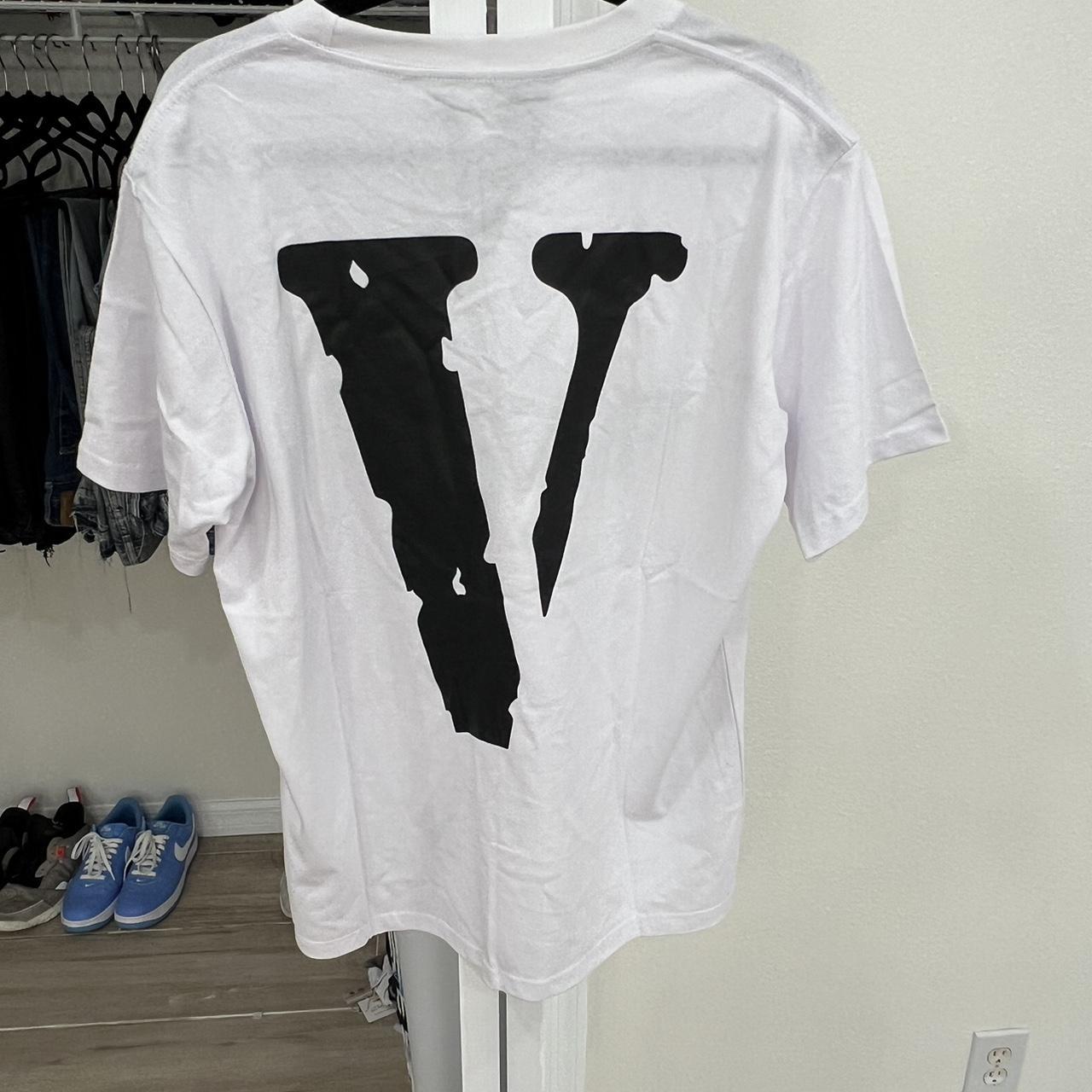 Vlone Men's White and Black T-shirt | Depop