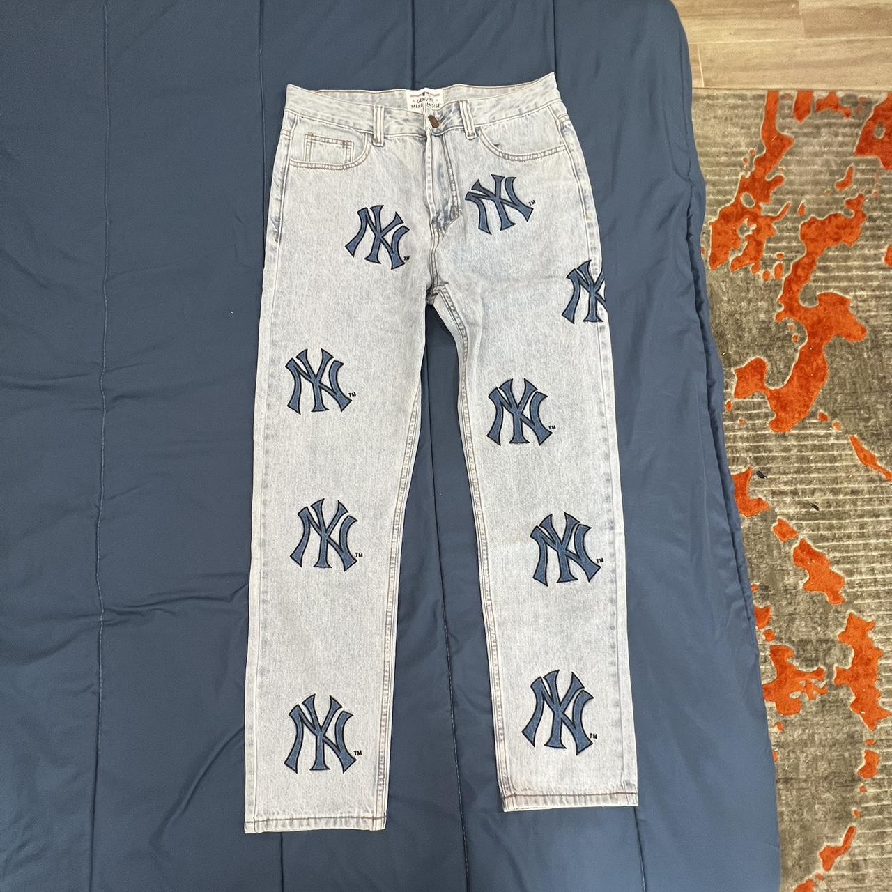 Supreme X New York Yankees Jeans in a size Large.... Depop