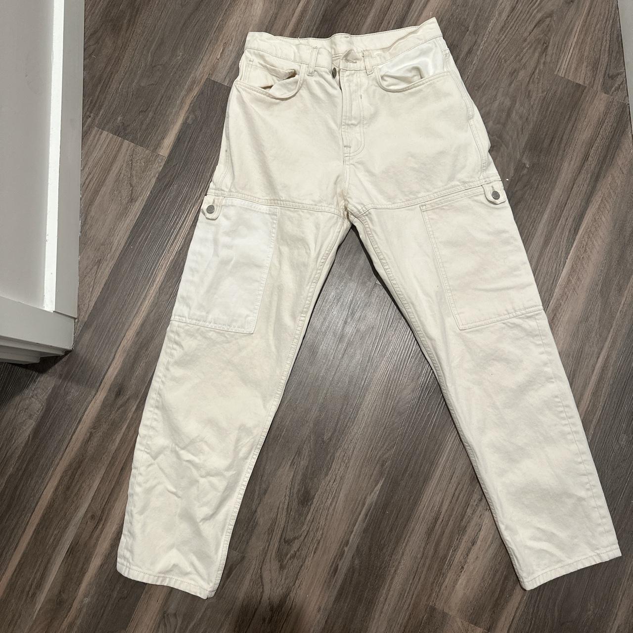 Zara Men's Cream Trousers Depop