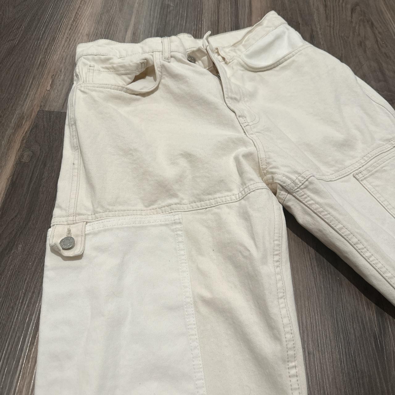 Zara Men's Cream Trousers Depop